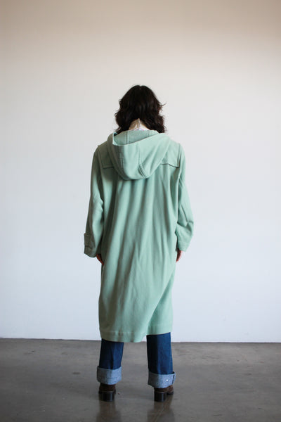1980s YSL Rive Gauche Mint Wool Pea Coat