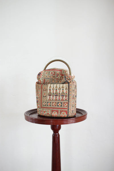 1940s Silk Egyptian Block Print Handbag