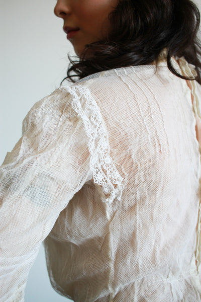 Victorian White Lace Layered Bodice