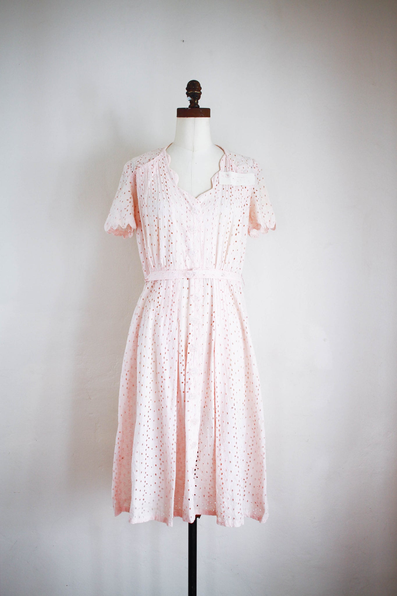 1930s 'Kate's' Pink Eyelet Day Dress