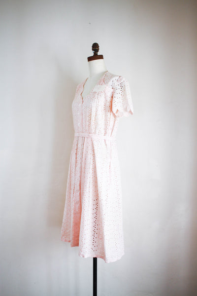 1930s 'Kate's' Pink Eyelet Day Dress
