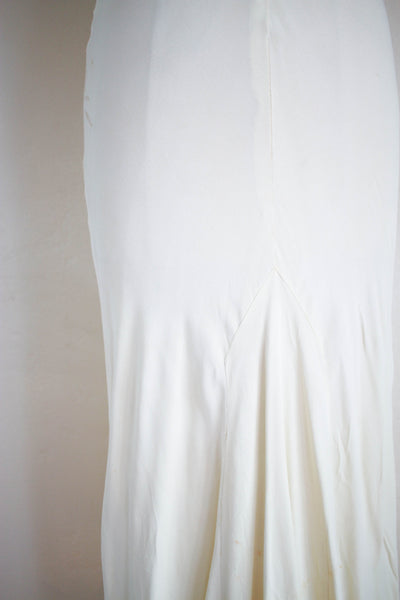 1930s Ecru Silk Crepe Bias Cut Gown
