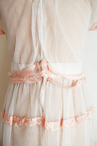1920s Net Ribbon Tiered Dress