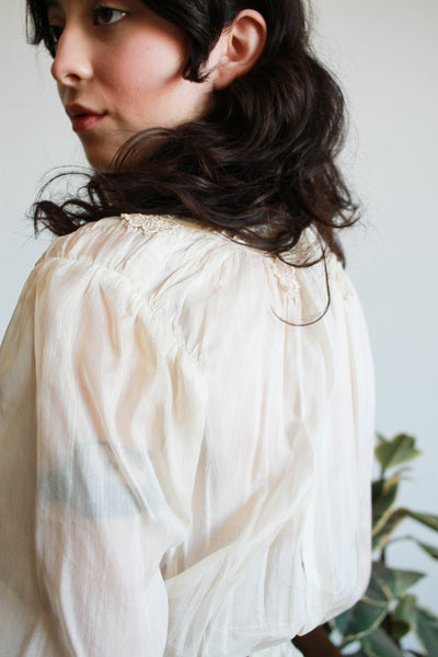 Edwardian Ecru Silk Lawn Dress