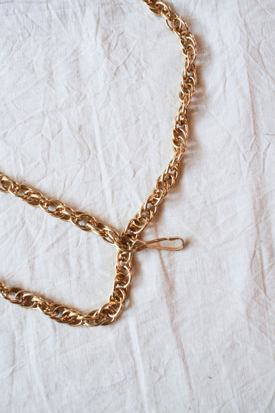 1980s Minimal Gold Chain Link Belt