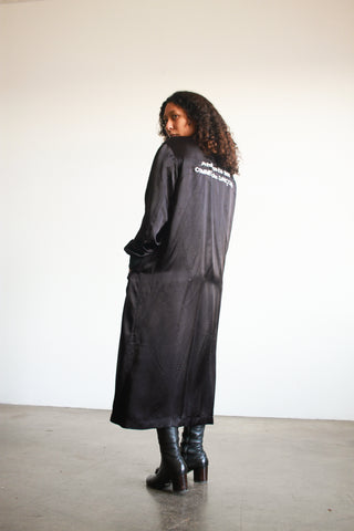 1990s Comme Des Garçon Black Satin Bomber Jacket