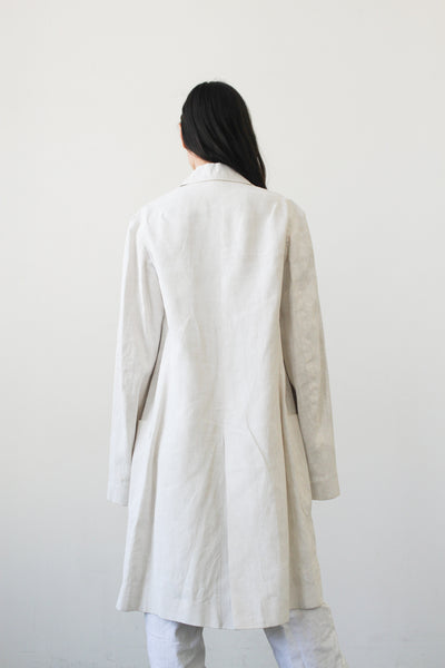 1990s Ann Demeulemeester White Linen Coat