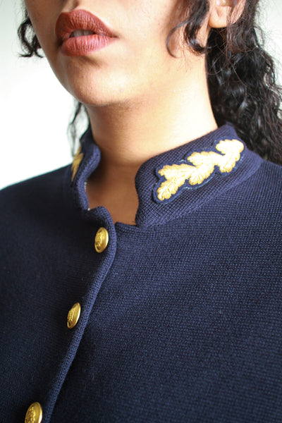 1990s Ralph Lauren Navy Knit Pant Set