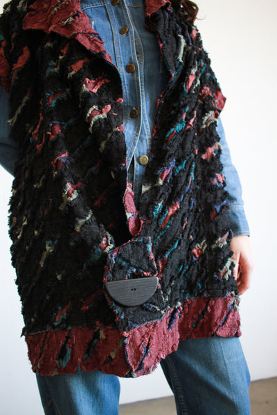 1980s Frayed Multicolor Woven Jacket