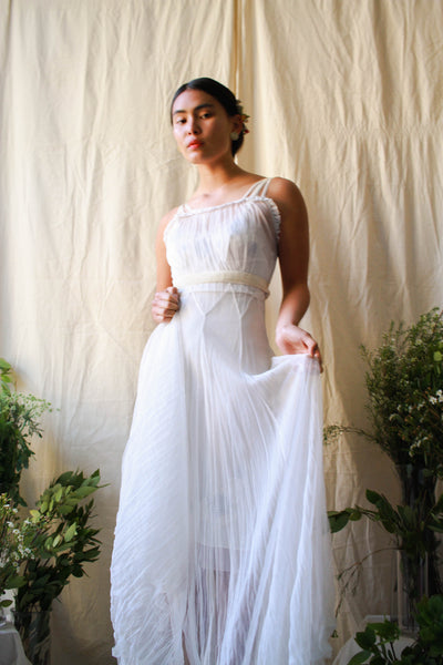 1930s White Mesh Net Dress Set