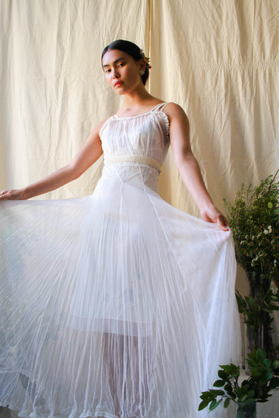 1930s White Mesh Net Dress Set