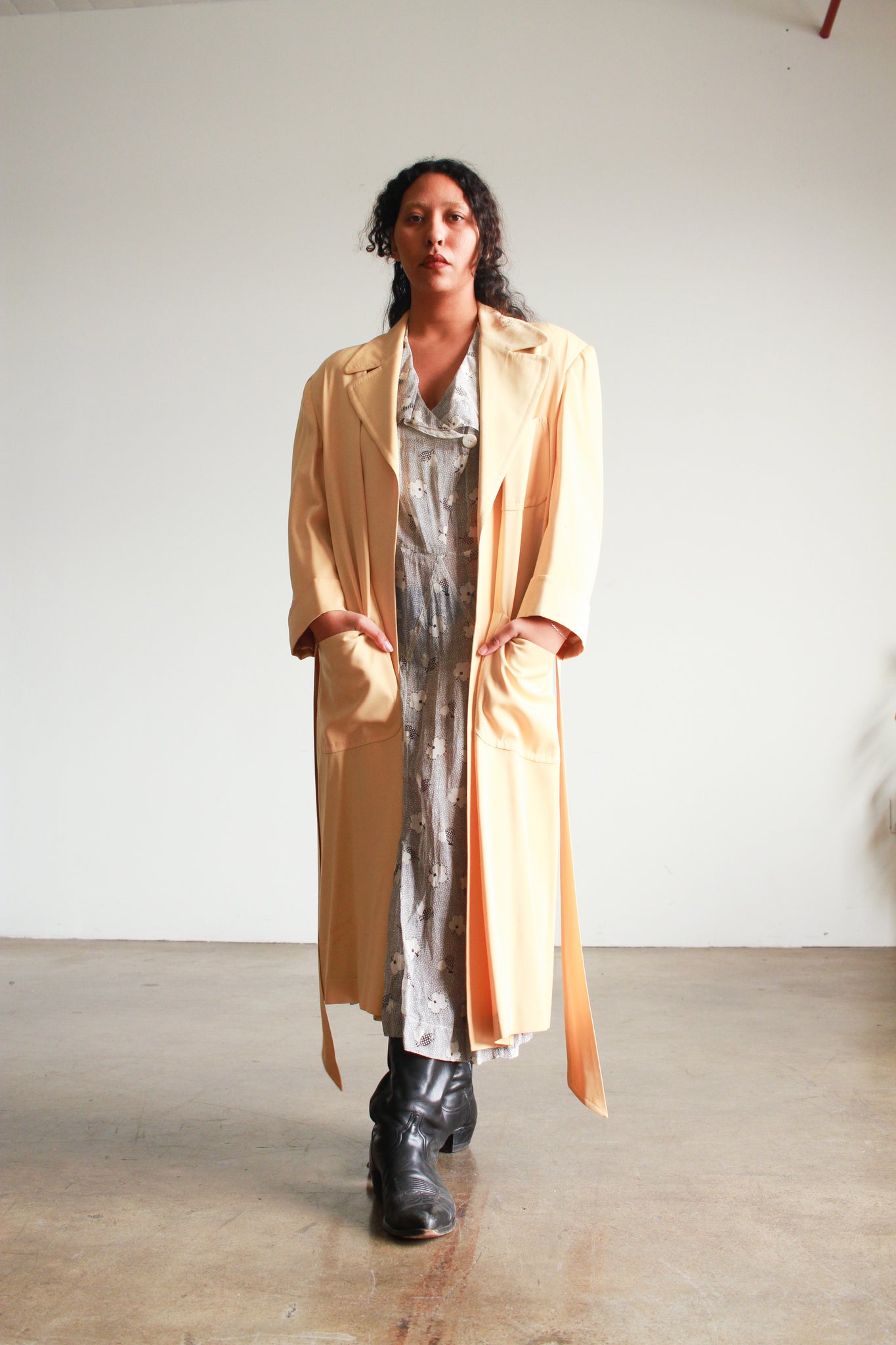1940s Butterscotch Wool Structured Coat