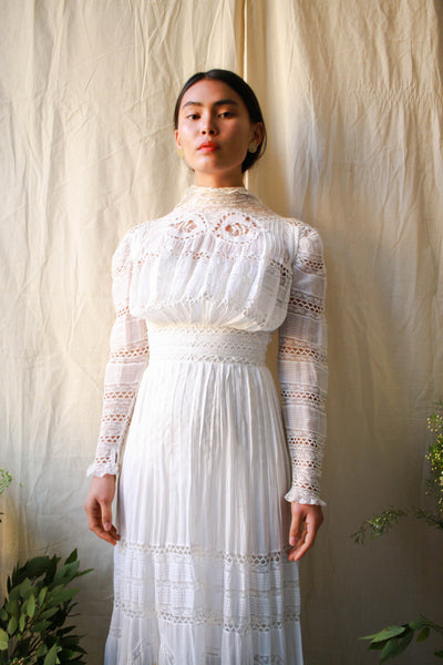 Edwardian Eyelet Lace Lawn Dress