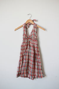 1970s Deadstock Gauzy Plaid Mini Dress