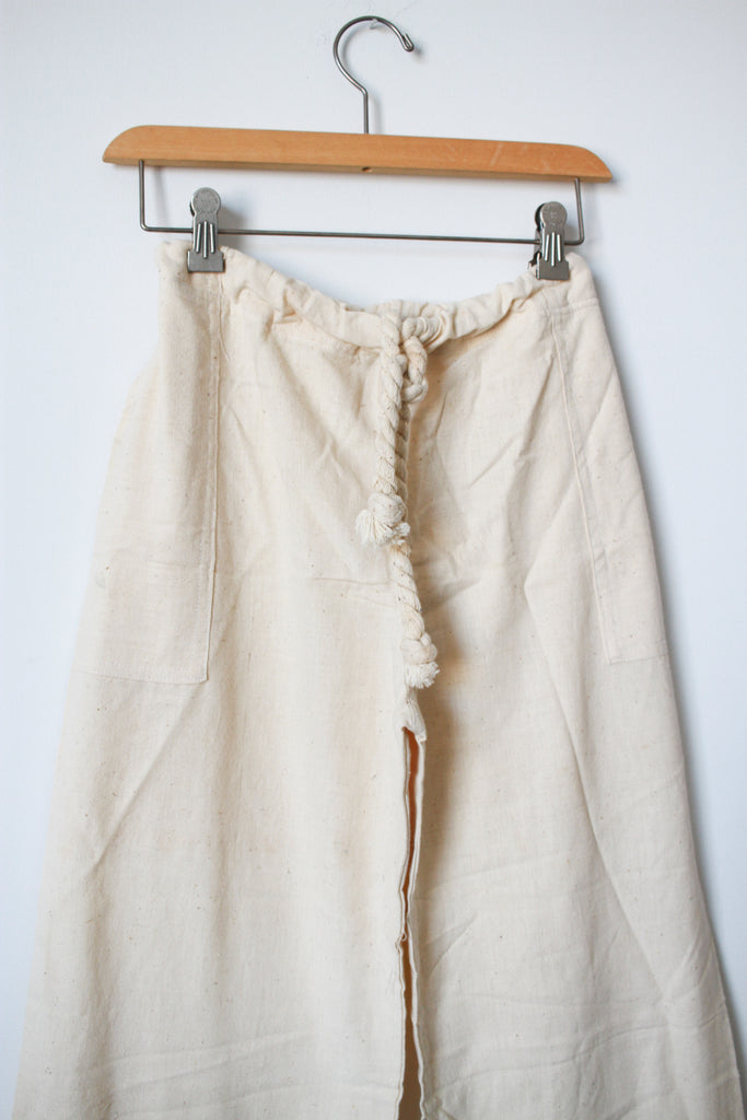 1970s Deadstock Indian Cotton Natural Drawstring Pants – Blossom Vintage