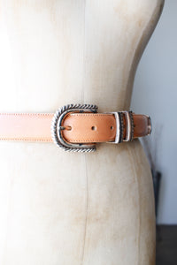 1980s Brighton Camel Leather Belt