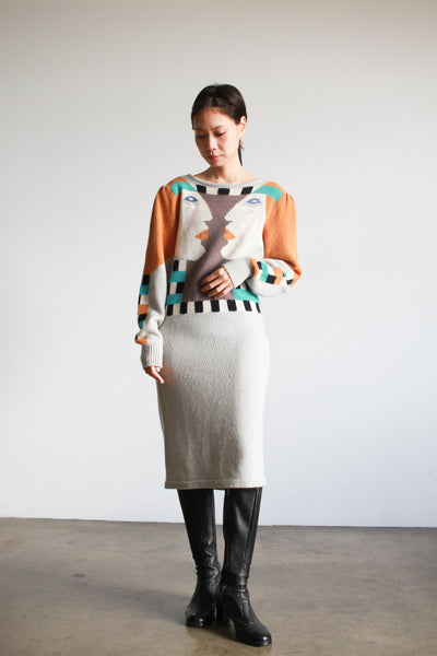 1980s Bob Mackie Twin Face Knit Dress