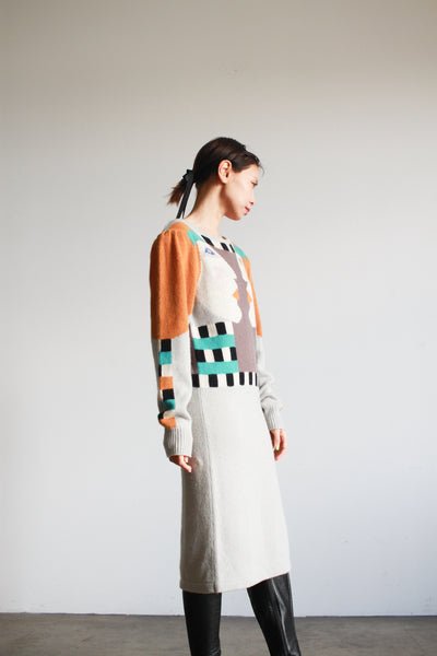 1980s Bob Mackie Twin Face Knit Dress