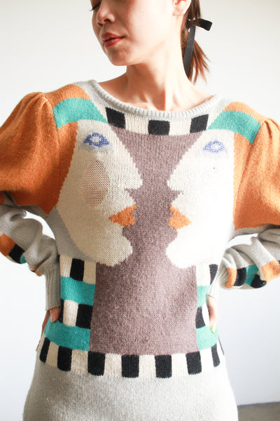 1980s Bob Mackie Twin Face Knit Dress