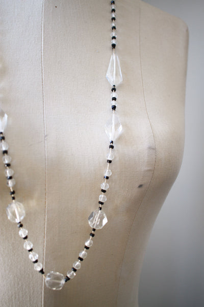 1920s Glass Beaded Long Necklace
