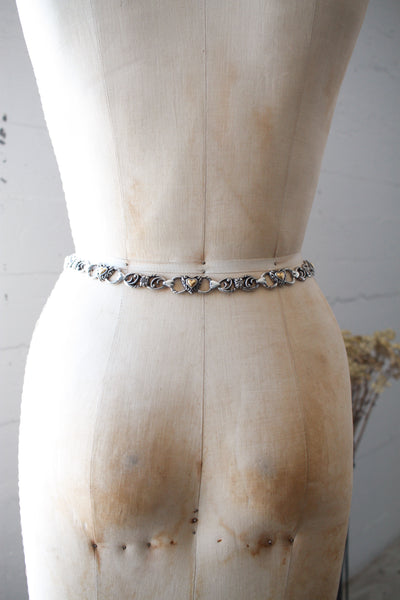 1980s Silver Metal Chain Belt