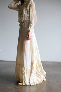Edwardian Silk Ecru Walking Skirt