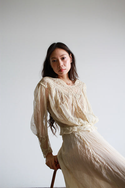 Victorian Mesh Lace Ecru Bodice