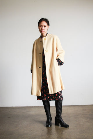 1950s Cream Wool Cocoon Coat