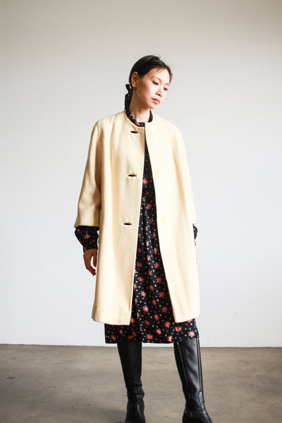 1950s Cream Wool Cocoon Coat