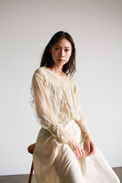 Victorian Mesh Lace Ecru Bodice
