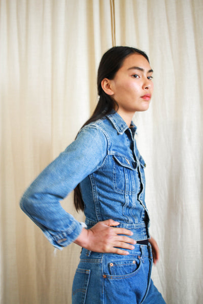 1960s Lee Distressed Denim Crop Jacket
