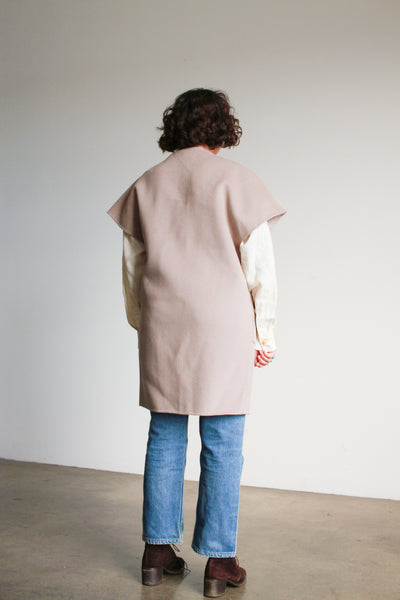 1990s Armani Stone Wool Sleeveless Coat