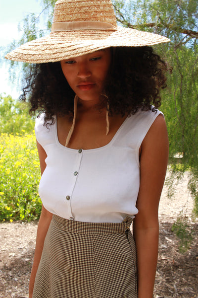 1990s Knit White Cami Blouse