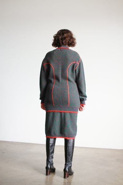 1970s Missoni Green Speckled Wool Mock Sweater Set
