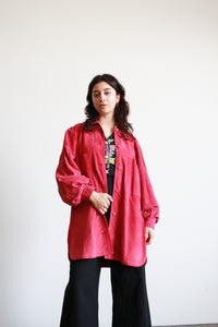 1980s Lina Lee Fuschia Pink Suede Oversized Jacket