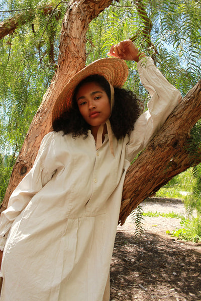 Antique French Heavy Linen Smock Tunic