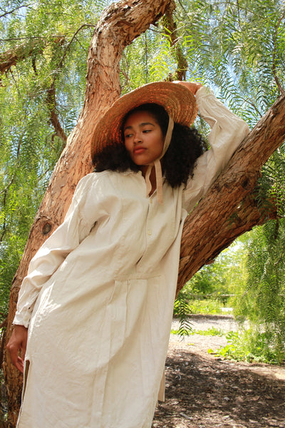 Antique French Heavy Linen Smock Tunic