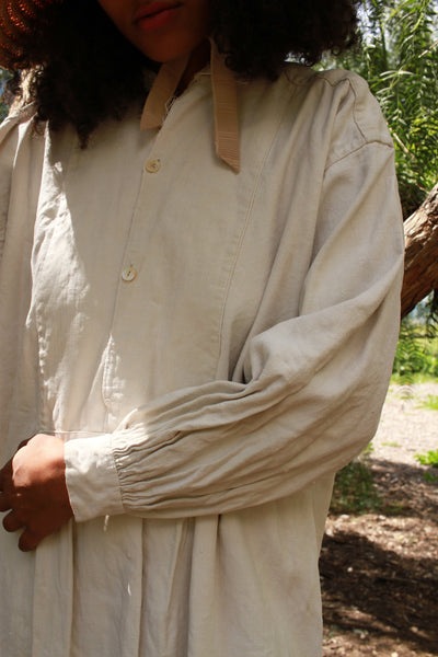 Antique French Heavy Linen Smock Tunic
