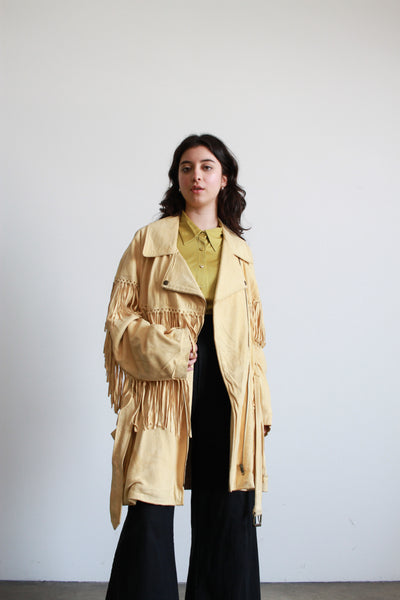 1990s DKNY Butter Suede Fringe Jacket