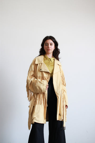 1990s DKNY Butter Suede Fringe Jacket