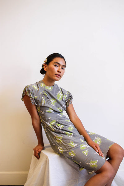 1940s London Modes Rayon Print Dress