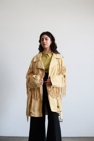1990s DKNY Butter Suede Fringe Jacket