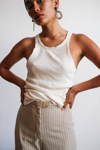 1930s Soft Worn Cotton Ribbed Tank