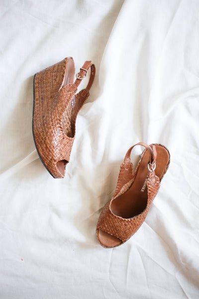 1990s Audrey Brooke Woven Wedges | 38