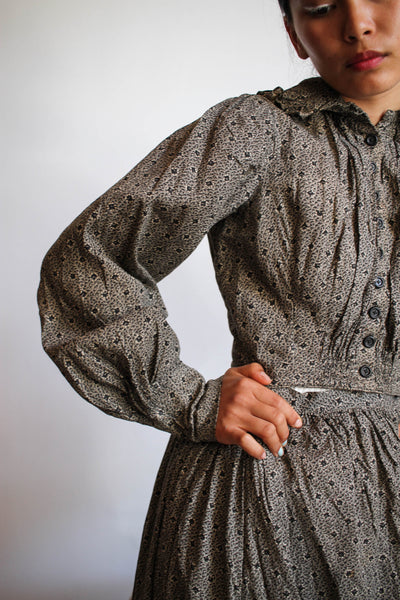 Antique Black Calico Dress