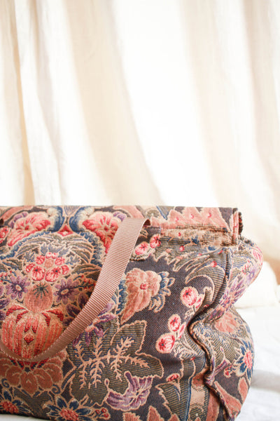 1970s Tapestry Luggage Weekender Bag