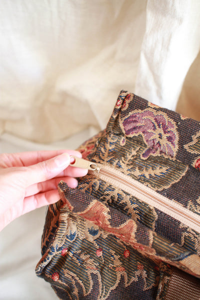 1970s Tapestry Luggage Weekender Bag