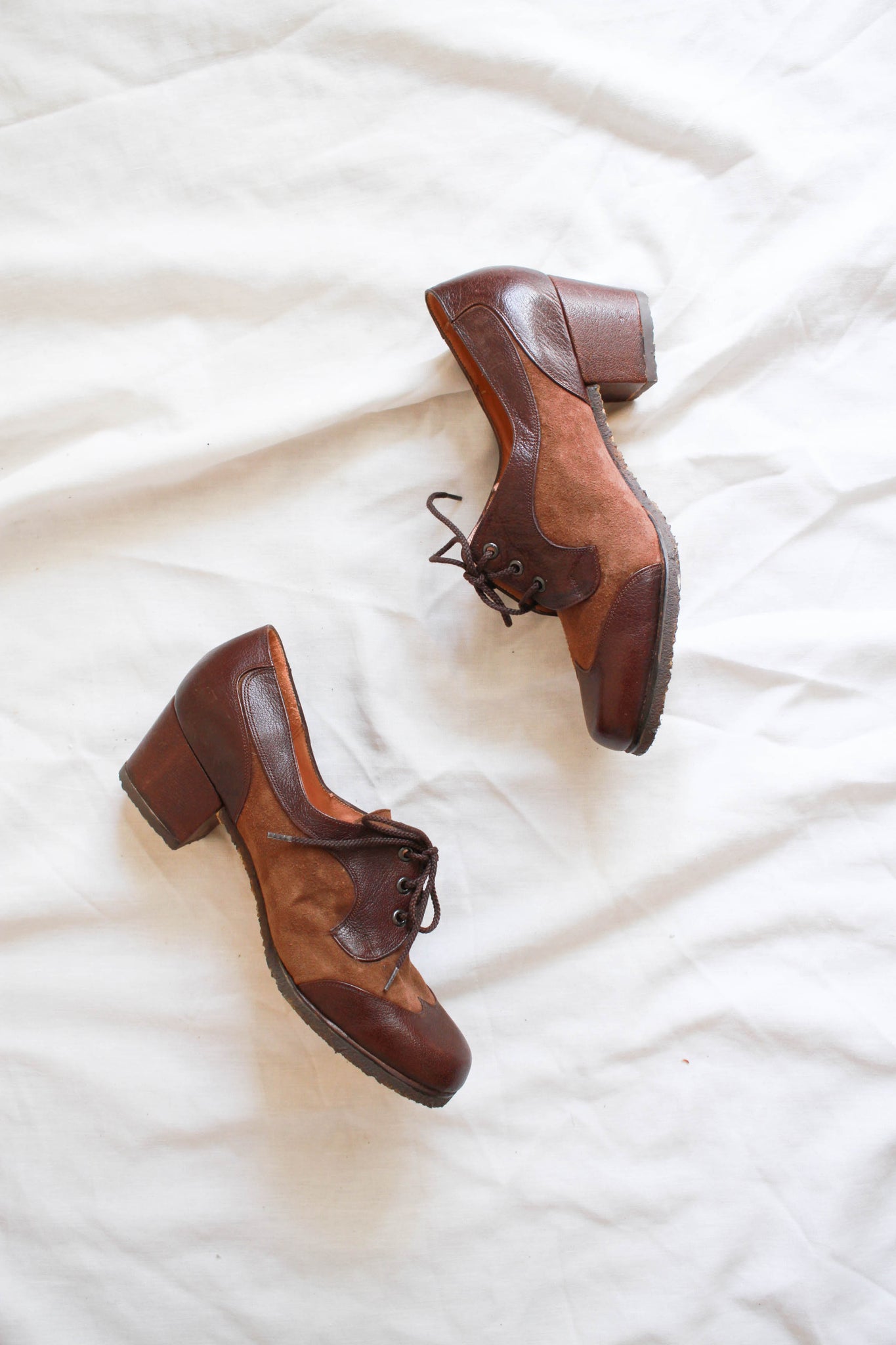 1930s Brown Suede Oxford Shoes | 38