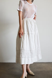 Victorian Antique White Cotton Eyelet Trim Skirt – Blossom Vintage