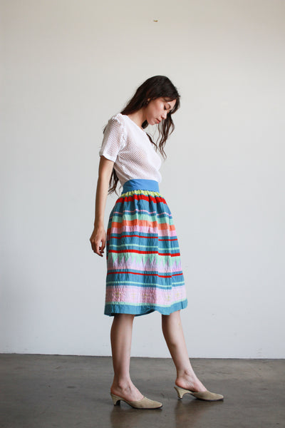 1970s Seminole Cotton Midi Skirt